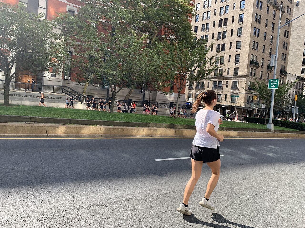 A runner on Park Avenue during Summer Streets in Manhattan