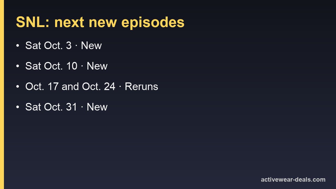 SNL in October 2026: new episodes Oct. 3, Oct. 10 and Oct. 31, reruns Oct. 17 and Oct. 24